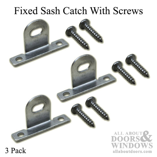 Fixed Sash Catch with Screws - 3 Pack