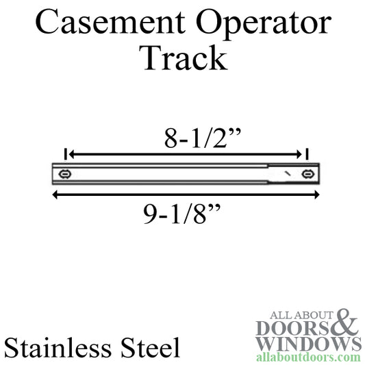 Track, 9-1/8 inch 2 holes, casement operator