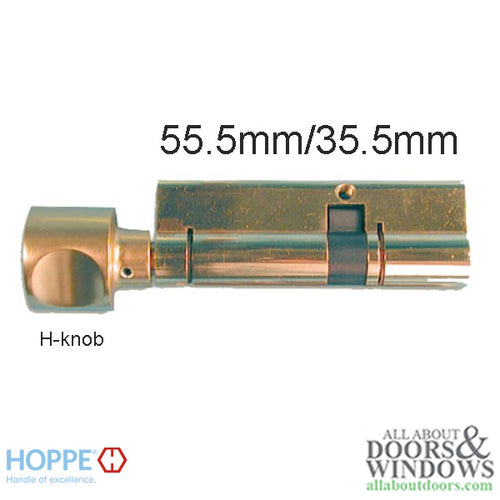 CES 55.5T/ 35.5, 360  Euro profile cylinder  H--Knob - Brass - CES 55.5T/ 35.5, 360  Euro profile cylinder  H--Knob - Brass