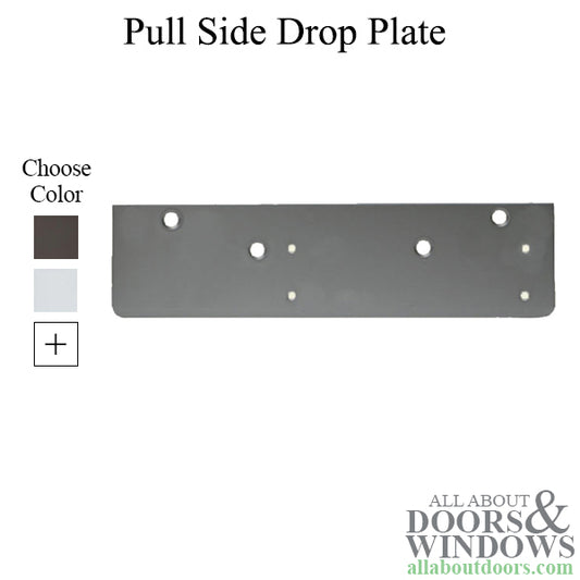 Drop Plate, Pull Side Mounted on Door for Heavy Duty Door Closer, Choose Color