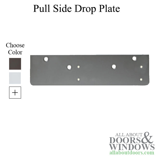 Drop Plate, Pull Side Mounted on Door for Heavy Duty Door Closer, Choose Color - Drop Plate, Pull Side Mounted on Door for Heavy Duty Door Closer, Choose Color