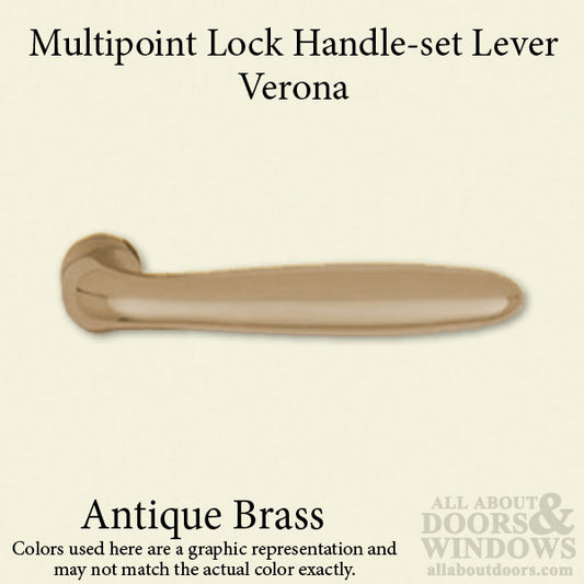 Verona Non-Handed Lever Handle for Multipoint Lock Handlesets - Antique Brass