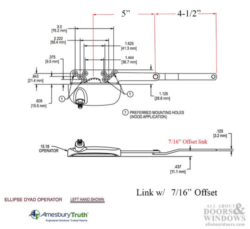 Truth Ellipse split arm Dyad operator, 7/16