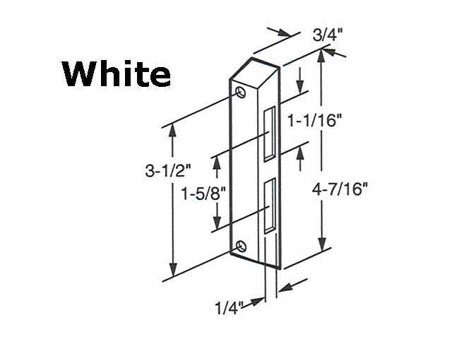 Keeper - Sliding Patio Door, Side Mount, Plastic - White - Keeper - Sliding Patio Door, Side Mount, Plastic - White