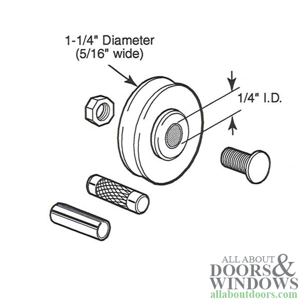 Sliding Patio Door Roller, 1-¼