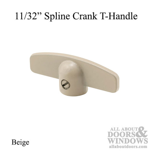 Crank Handle Pair, 11/32” Spline, Beige