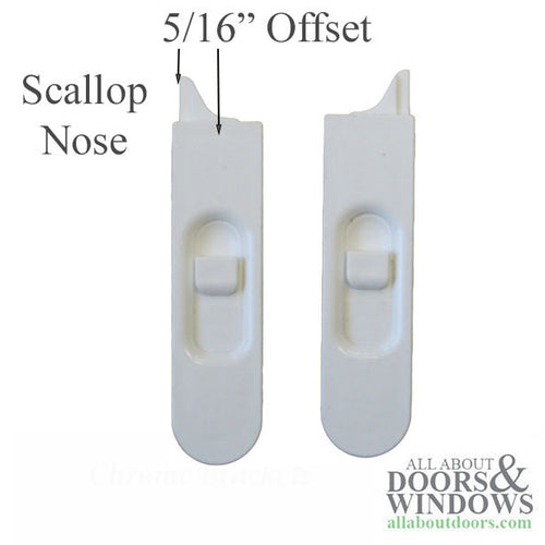 Tilt Latch, 21/32 x 2-11/16 Thin Style, Scalloped Nose, Radius End - White - Tilt Latch, 21/32 x 2-11/16 Thin Style, Scalloped Nose, Radius End - White