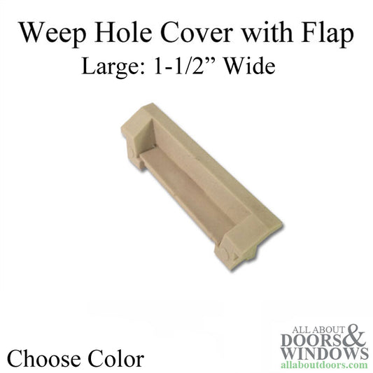 Weep Hole Cover with Flap Snaps into Hole - Choose Color