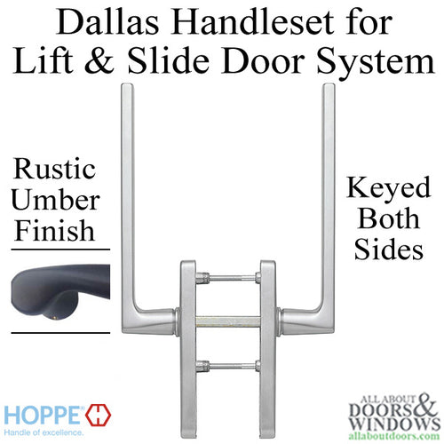 Dallas Handleset for Active Lift and Slide Door System, Keyed Both Sides - Rustic Umber - Dallas Handleset for Active Lift and Slide Door System, Keyed Both Sides - Rustic Umber