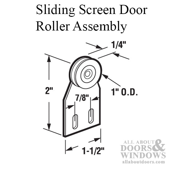 Top Mount Roller Assembly with 1 Inch Steel Wheel for Sliding Screen Door - Top Mount Roller Assembly with 1 Inch Steel Wheel for Sliding Screen Door