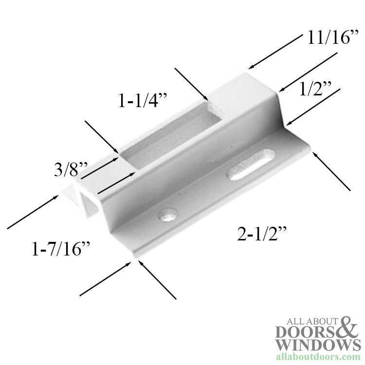 Patio Sliding Door Keeper Strike Plate with Hook Style Latch White - Patio Sliding Door Keeper Strike Plate with Hook Style Latch White