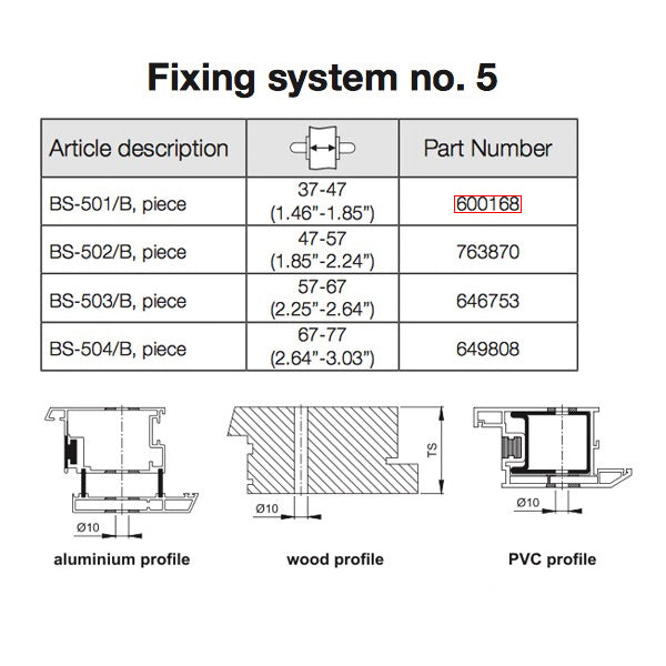 Hoppe Handle Fixing Bolt for Back-to-Back Pull Handles - Hoppe Handle Fixing Bolt for Back-to-Back Pull Handles