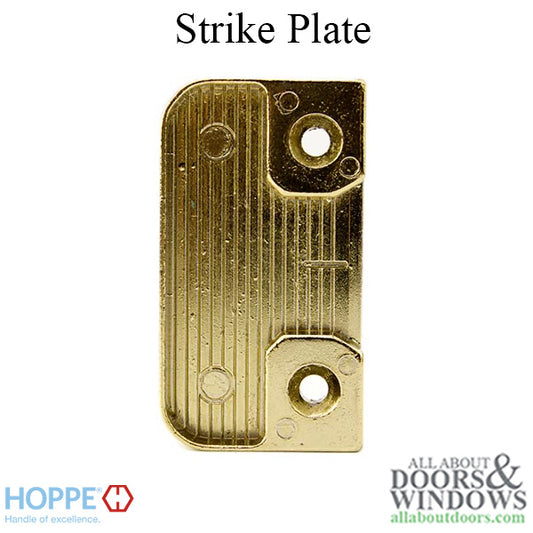 Multipoint Lock Strike Plate, Roller Type - Polished Brass