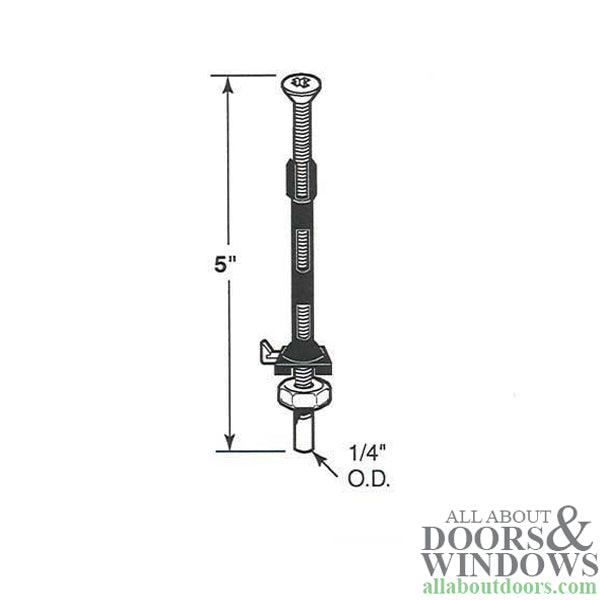 FloatAway Bottom Corner Threaded Pivot Rod, 1/4 Diameter Pin - FloatAway Bottom Corner Threaded Pivot Rod, 1/4 Diameter Pin