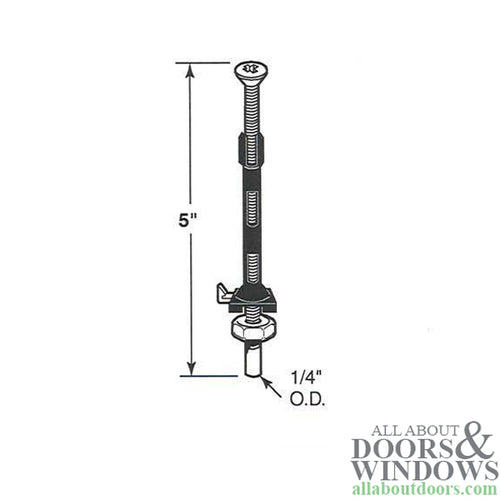 FloatAway Bottom Corner Threaded Pivot Rod, 1/4 Diameter Pin - FloatAway Bottom Corner Threaded Pivot Rod, 1/4 Diameter Pin