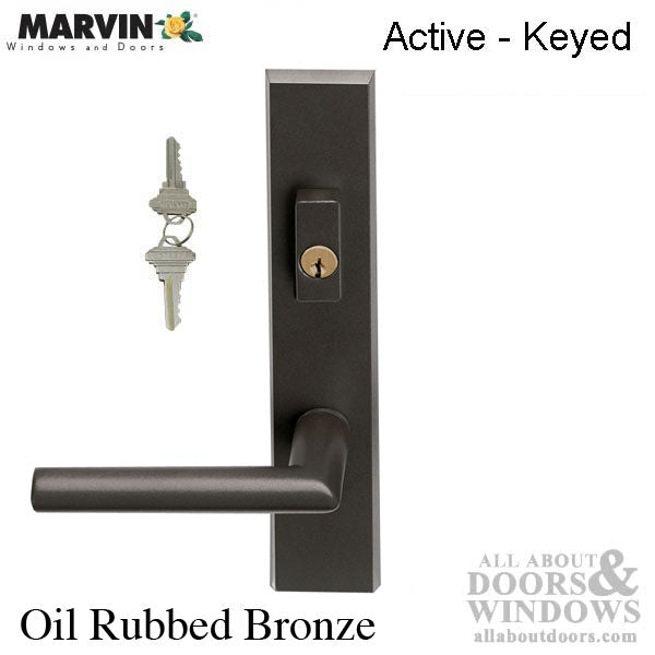 Marvin Contemporary Handle, Active Ultimate Hinged French Door- PVD Oil Rubbed Bronze - Marvin Contemporary Handle, Active Ultimate Hinged French Door- PVD Oil Rubbed Bronze