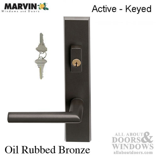 Marvin Contemporary Handle, Active Ultimate Hinged French Door- PVD Oil Rubbed Bronze - Marvin Contemporary Handle, Active Ultimate Hinged French Door- PVD Oil Rubbed Bronze