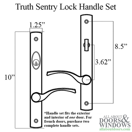 Truth Sentry Lock Handle Set, Transitional, Decorative finishes over Brass- PVD Brass - Truth Sentry Lock Handle Set, Transitional, Decorative finishes over Brass- PVD Brass