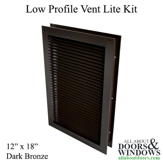 Commercial Door Lite Frames, 12" x 18" Vent, low profile metal, screw together - Dark Bronze