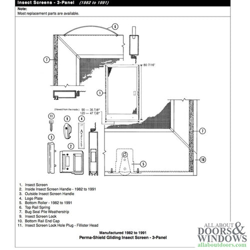 Andersen Window - Perma-Shield Gliding Door Logo Plate w/ Screws, Plastic - Stone - Andersen Window - Perma-Shield Gliding Door Logo Plate w/ Screws, Plastic - Stone
