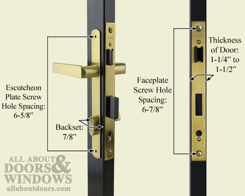 FAMA Replacement Mortise Lock for Pado Security Storm Doors 1.25 Inch Thick .875 Inch Backset - FAMA Replacement Mortise Lock for Pado Security Storm Doors 1.25 Inch Thick .875 Inch Backset