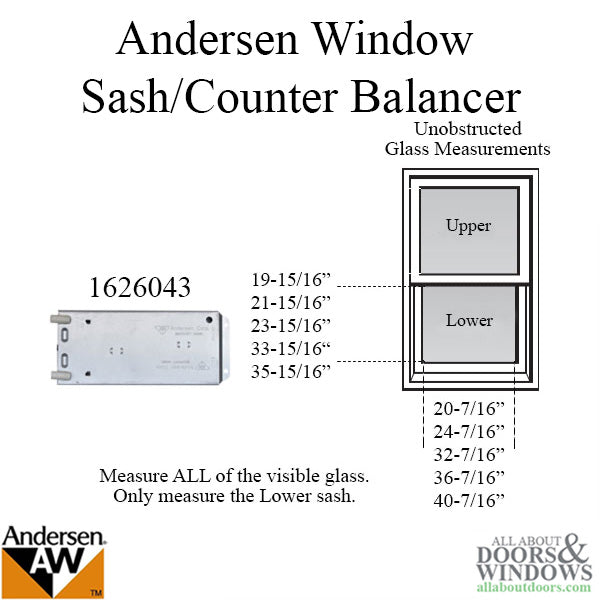 Andersen 939 Sash Balance For 200 Series Narroline Window Sash Counter Balancer - Andersen 939 Sash Balance For 200 Series Narroline Window Sash Counter Balancer