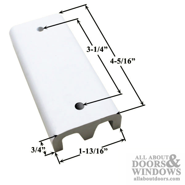 Andersen 4-3/8 Inch Head Bumper with Screws for 2 Panel Gliding Doors - White - Andersen 4-3/8 Inch Head Bumper with Screws for 2 Panel Gliding Doors - White