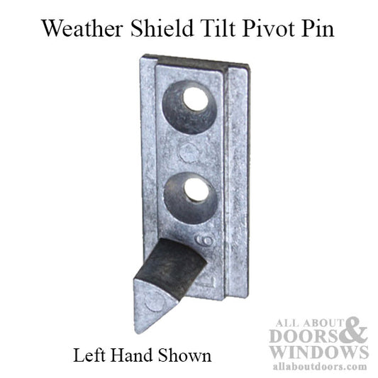 Weather Shield Tilt Pivot Pin for Locking Cam, Old Style, Left Hand - Mill Finish