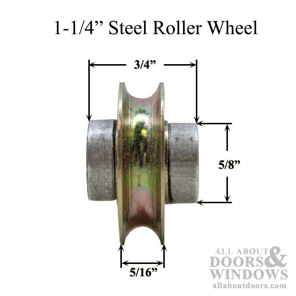 Acorn Roller with Ball Bearings 1-1/4 Inch Steel Wheel Diameter for Sliding Patio Door - Acorn Roller with Ball Bearings 1-1/4 Inch Steel Wheel Diameter for Sliding Patio Door