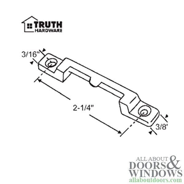 Hung and Sliding Face Mounted Window Keeper, 2-1/4 Screws - White - Hung and Sliding Face Mounted Window Keeper, 2-1/4 Screws - White