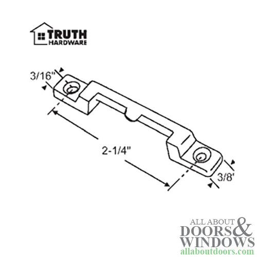 Hung and Sliding Face Mounted Window Keeper, 2-1/4 Screws - White - Hung and Sliding Face Mounted Window Keeper, 2-1/4 Screws - White