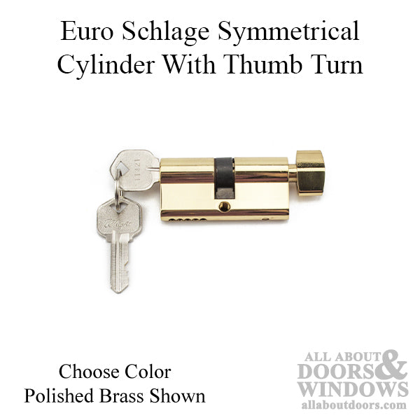 Active Keyed 32/32 Euro Schlage Symmetrical Cylinder with Thumb Turn - Active Keyed 32/32 Euro Schlage Symmetrical Cylinder with Thumb Turn