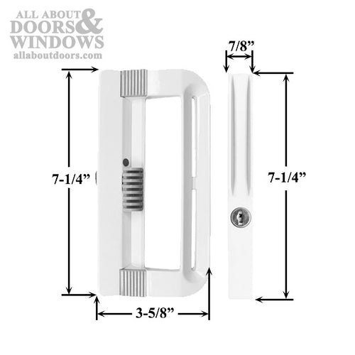 Ideal Security Sliding Patio Door Handle Set - Keyed, Non-Handed - Ideal Security Sliding Patio Door Handle Set - Keyed, Non-Handed