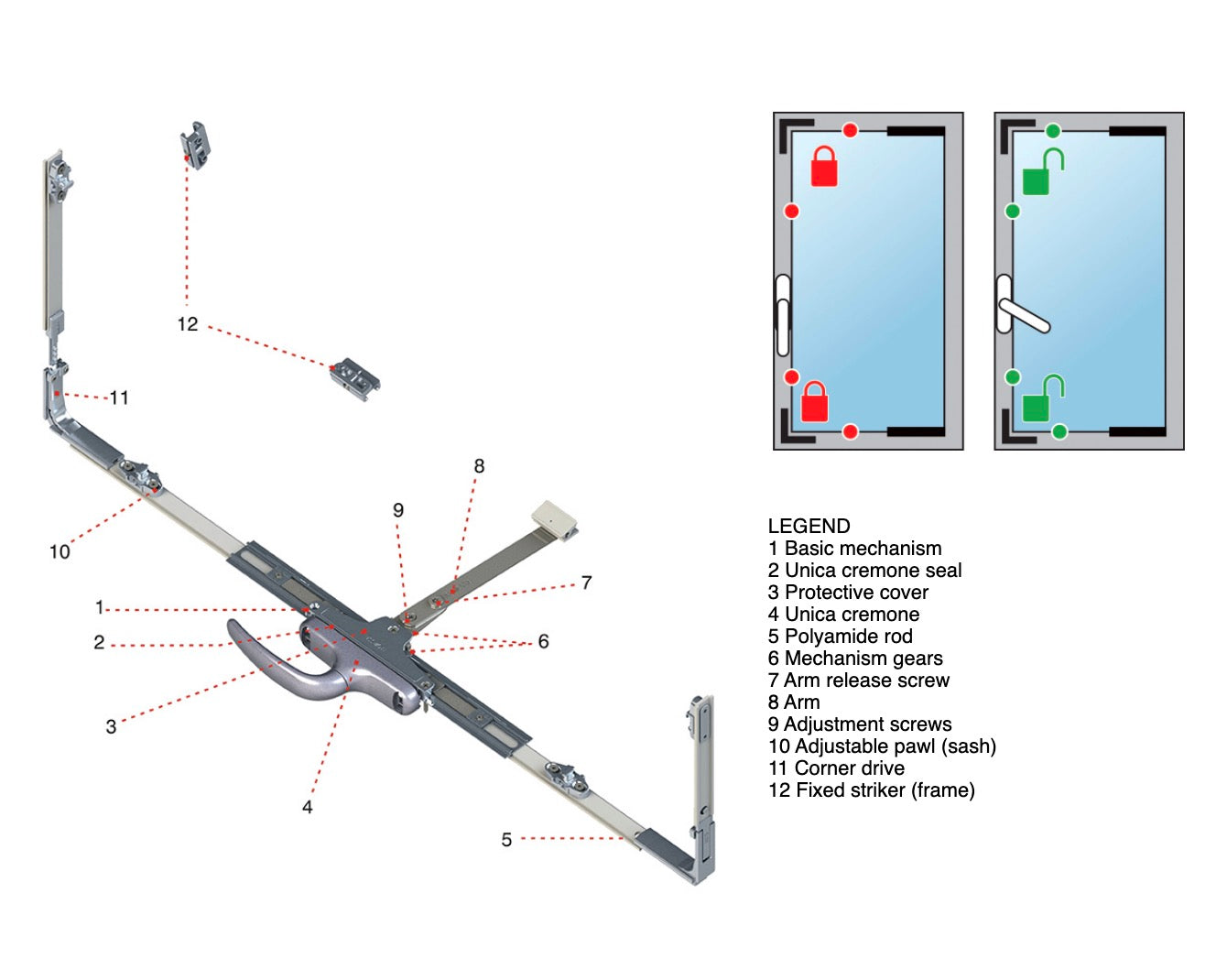 Giesse OS Operator 2  mechanism for casement or awning windows 12-1/2