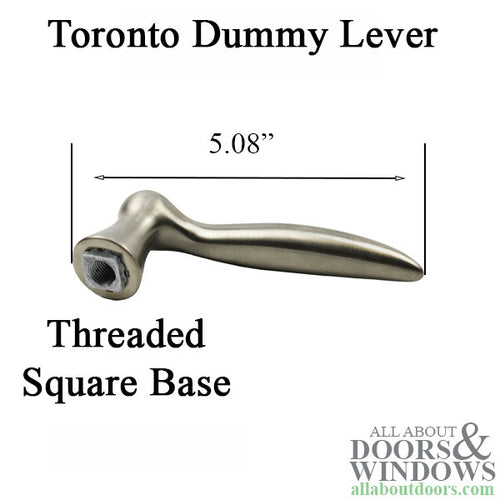 Hoppe Toronto Dummy Lever with Square base and Hole, Left Hand - Satin Nickel - Hoppe Toronto Dummy Lever with Square base and Hole, Left Hand - Satin Nickel