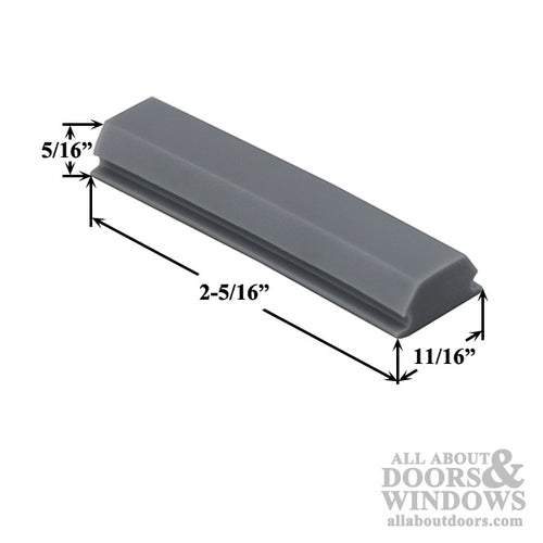 2-5/16 Inch Bi-fold Door Rubber Bumper - Gray - 2-5/16 Inch Bi-fold Door Rubber Bumper - Gray