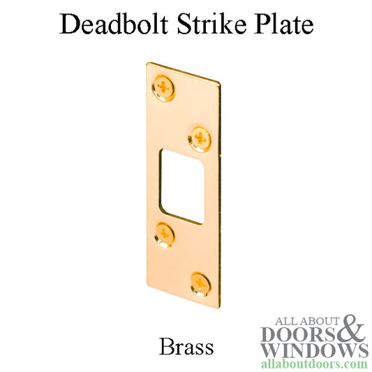 High Security Deadbolt Strike Plate, 3-5/8" - Brass