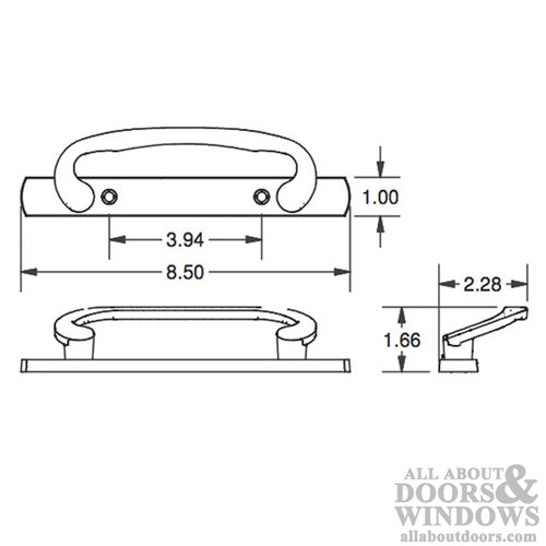 Legacy Dummy Handle Set for Sliding Glass Doors - Legacy Dummy Handle Set for Sliding Glass Doors