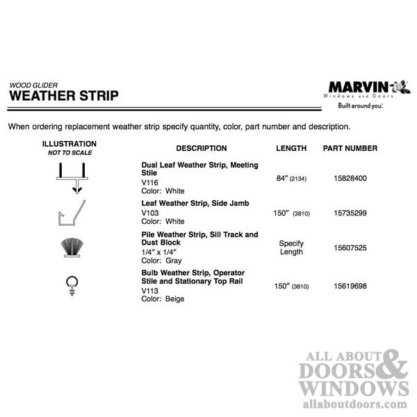 Marvin Gliding window, Horizontal Slider 1/4 x 1/4 Pile Weatherstrip - Gray - Marvin Gliding window, Horizontal Slider 1/4 x 1/4 Pile Weatherstrip - Gray