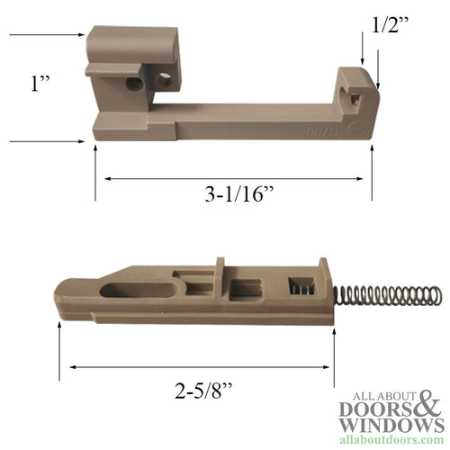 Peachtree Ariel Double Hung Aluminum Upper Sash Tilt Latch Driftwood Finish - Peachtree Ariel Double Hung Aluminum Upper Sash Tilt Latch Driftwood Finish