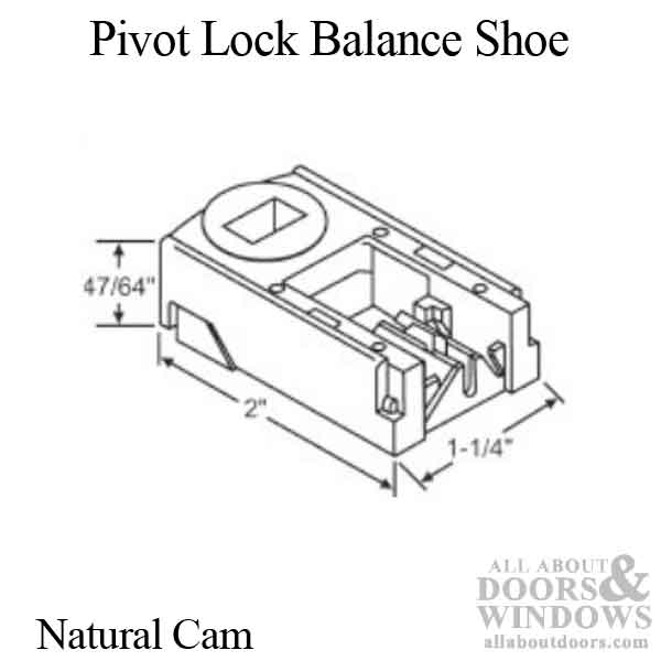 Pivot Lock Balance Shoe, 1-1/4 x 2 x 47/64, Natural Cam - Pivot Lock Balance Shoe, 1-1/4 x 2 x 47/64, Natural Cam