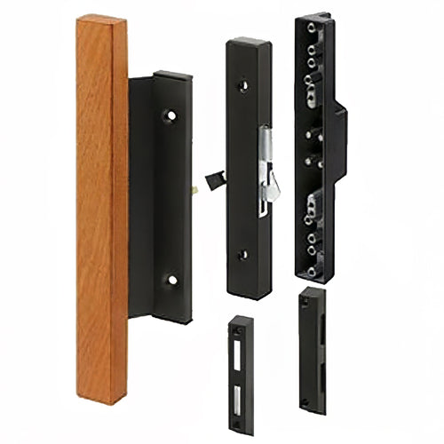 Sliding Patio Door Handle Black Metal With Wood Finish - Sliding Patio Door Handle Black Metal With Wood Finish