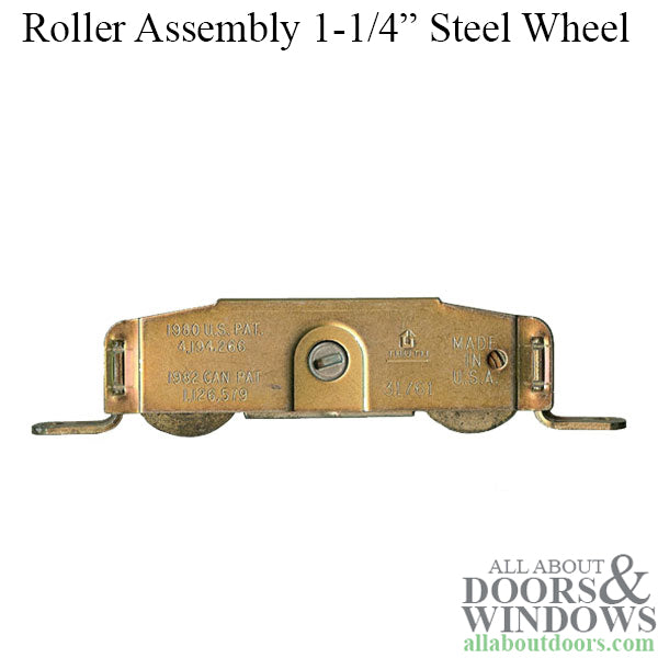 Tandem Roller Assembly for Sliding Patio Door Steel Housing 1.25 Inch Steel Wheel Diameter - Tandem Roller Assembly for Sliding Patio Door Steel Housing 1.25 Inch Steel Wheel Diameter
