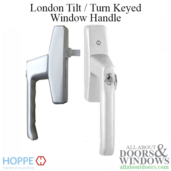 Lockable Turn & Tilt Window Handle, Cast Aluminum, Silver, London - Lockable Turn & Tilt Window Handle, Cast Aluminum, Silver, London