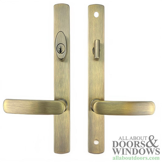 Truth Sentry Lock Handle Set, Solid Brass Contemporary,  Antique Brass