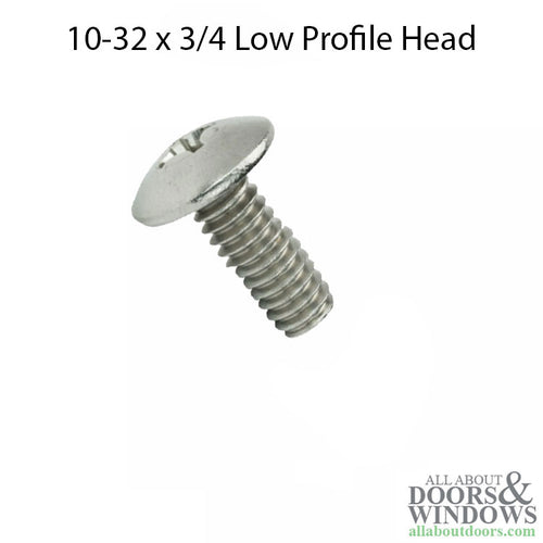 Truss Head Machine Screw 10-32 by .5 Inch Low Profile Head Door Roller Screw - Truss Head Machine Screw 10-32 by .5 Inch Low Profile Head Door Roller Screw