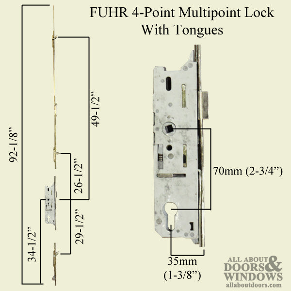 Discontinued MW Door w/ 4 point lock - 3 Tongues. 1-3/8BS - Discontinued MW Door w/ 4 point lock - 3 Tongues. 1-3/8BS