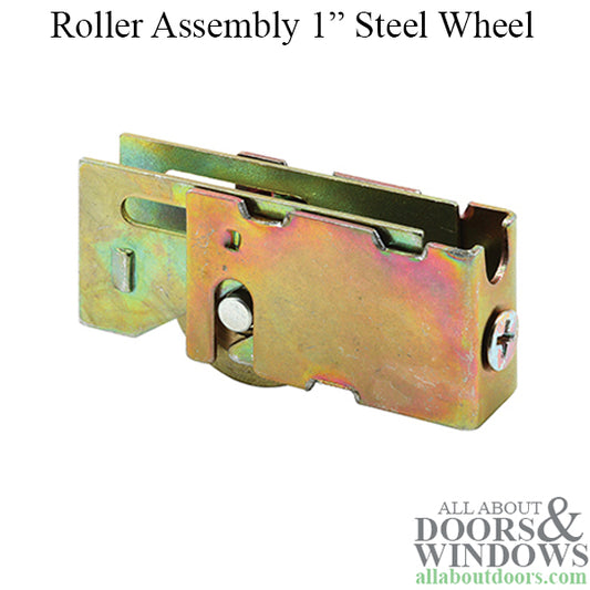 Roller Assembly for Sliding Patio Door with Adjustable Steel U Tab Housing 1.25 Inch Steel Ball Bearing Wheel Diameter