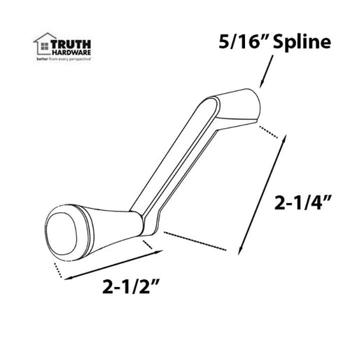 Truth 11403 ADA Crank Handle for Casement Window, 5/16