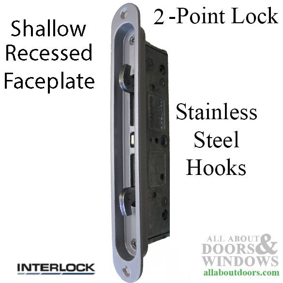 Interlock Sliding Door Lock with Recessed Faceplate 37.5mm - Interlock Sliding Door Lock with Recessed Faceplate 37.5mm
